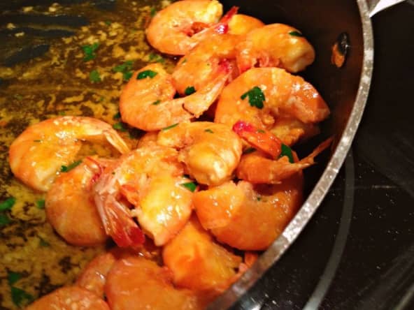 Crevettes poêlées à la plancha