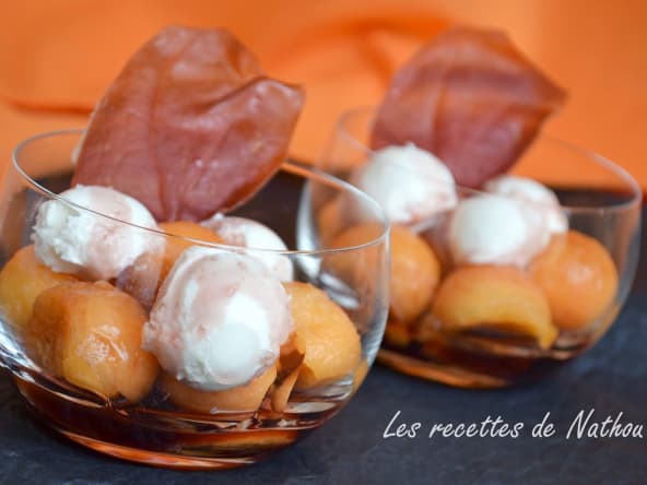 Verrines de melon et chèvre au sirop de Porto