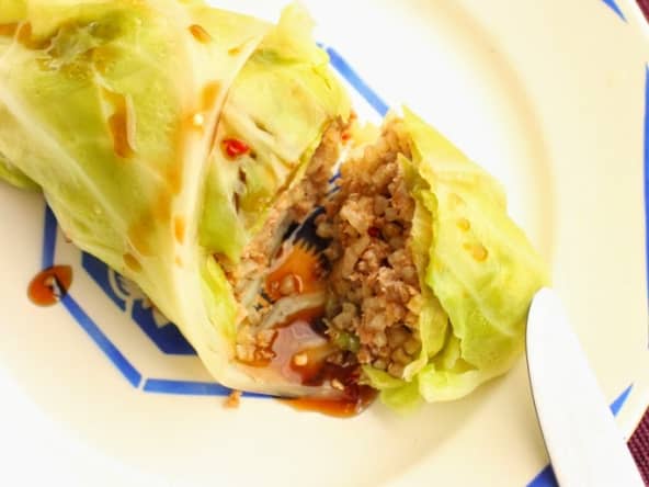 Chou farci cuit à la vapeur