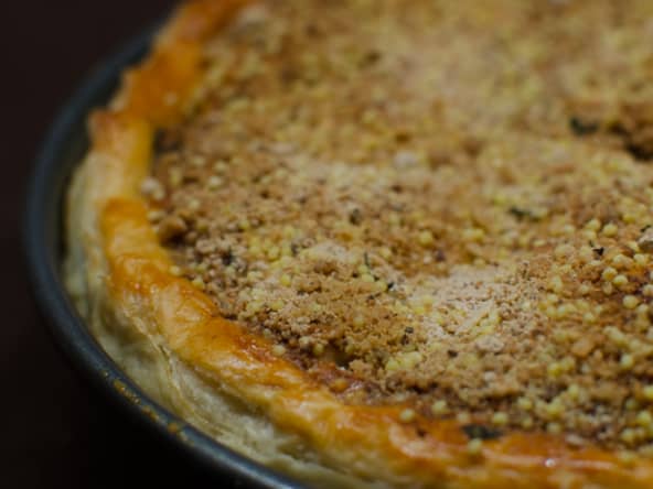 Tourte aux champignons et au comté