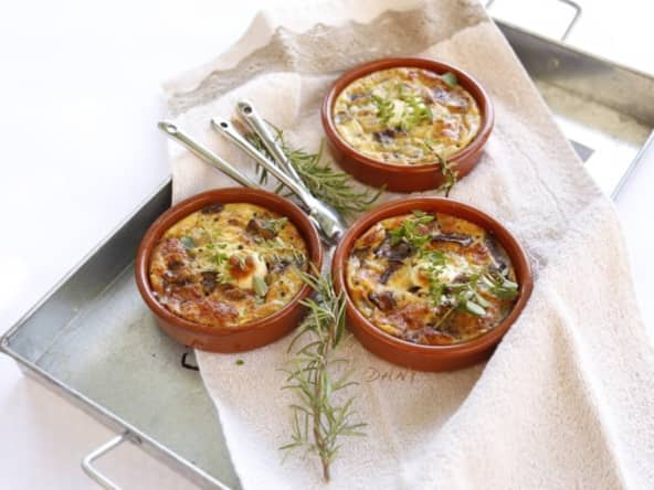 Clafoutis d'aubergine,thym, romarin