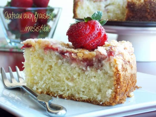 Gateau aux fraises et crumble