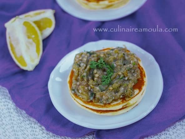 Blinis au caviar d'aubergine