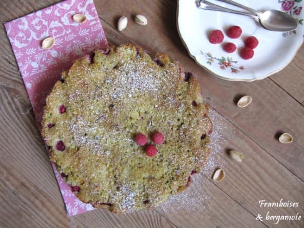 Moelleux pistaches et framboises