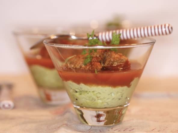 Thon en gelée de tomate et avocat