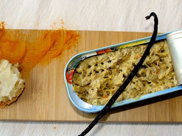 Rillettes de maquereaux vanille et curcuma pour l'apéritif
