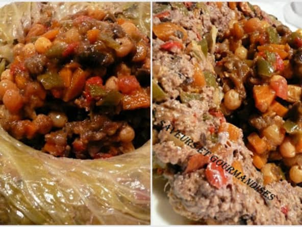 Couronne de viande et son confit de légumes.