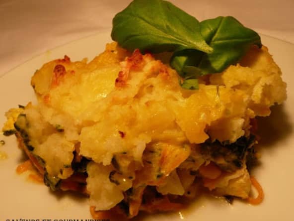 Parmentier de cabillaud, sauce moutarde
