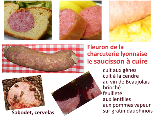 Saucisson à cuire au vin rouge, champignons