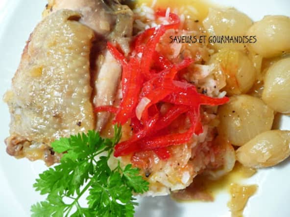 Poulet braisé sucré salé à l'orange