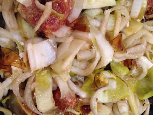 Salade d'endives fêta figues et pomme