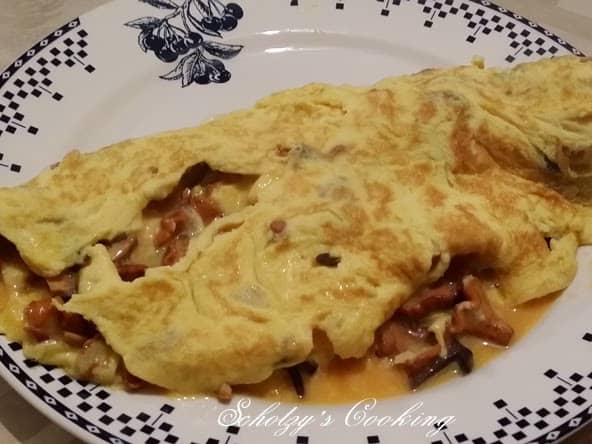 Omelette aux champignons des bois