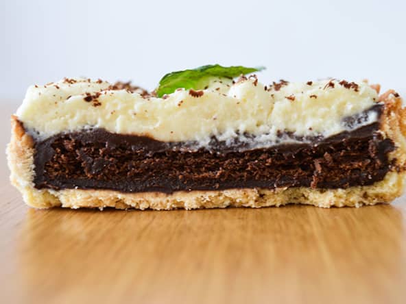 Tarte choco-menthe et sa chantilly au chocolat blanc