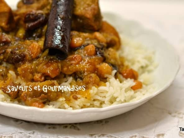 Tajine d’agneau aux fruits secs.