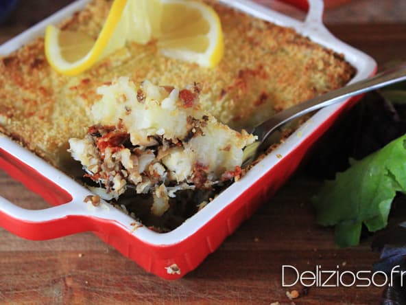 Parmentier de poisson au champignons