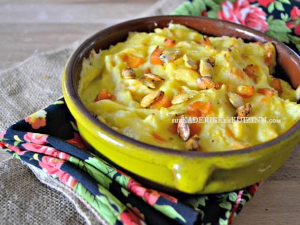 Hachis parmentier au potimarron et graines au curcuma
