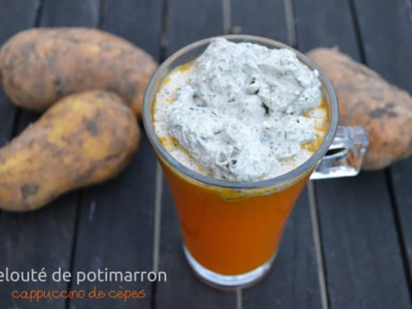 Velouté de potimarron cappuccino de cèpes