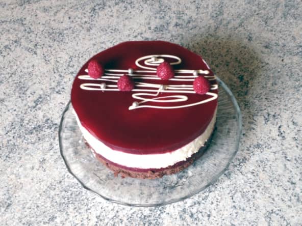 Gâteau framboises et 2 chocolats