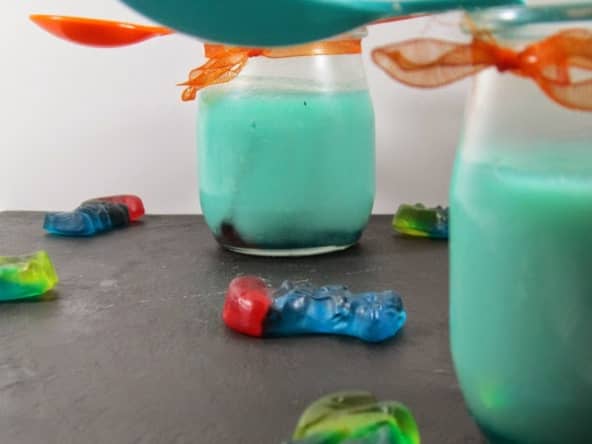 Panna cotta bonbons Schtroumpf et Halloween