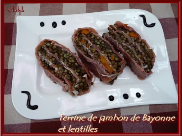 Terrine de jambon de Bayonne et lentilles
