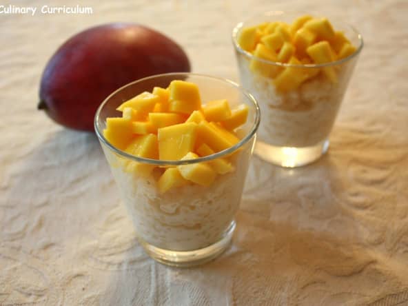 Riz au lait à la vanille et à la mangue