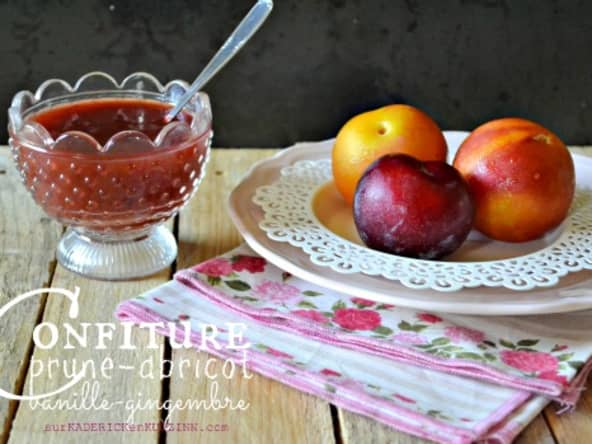 Confiture prunes abricots vanille gingembre
