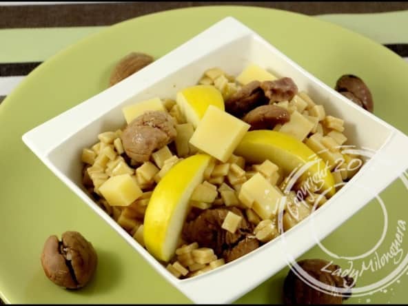 Salade de crozets aux pommes, marrons et Comté