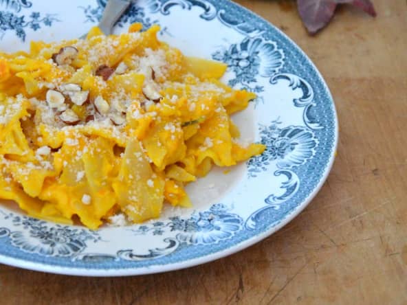 Pâtes au Potimarron rôti, Romarin, Noisettes et Huile de Noisette