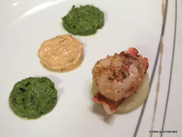 Noix de Saint Jacques et déclinaison de blettes noix noisettes