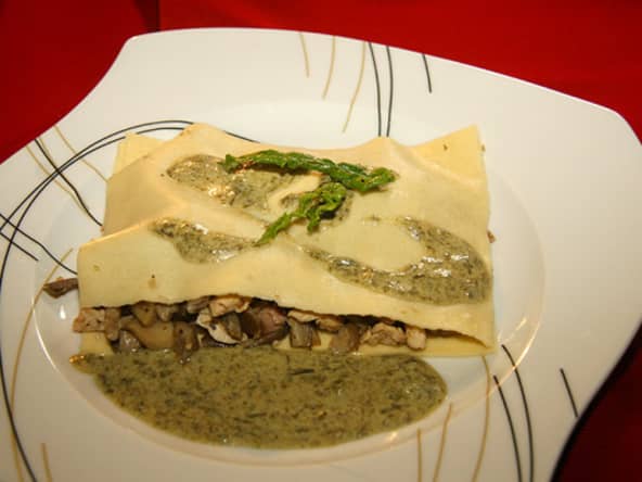 Ravioles de pleurotes à la crème d'oseille