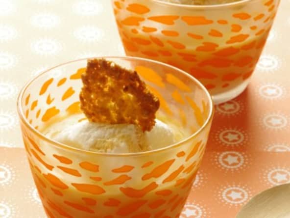 Iles flottantes aux brisures de flocons d'avoine