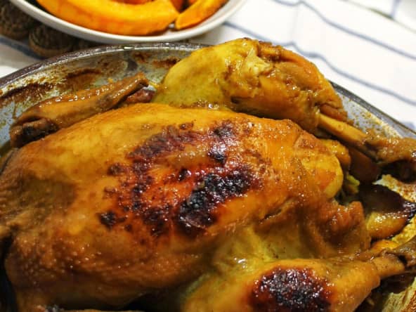 Halloween : poulet rôti au curry et à la courge potimarron