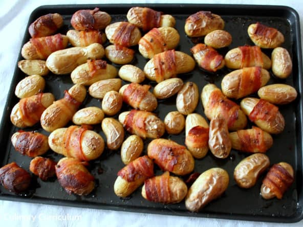 Pommes de terre grenaille au lard fumé et herbes de Provence