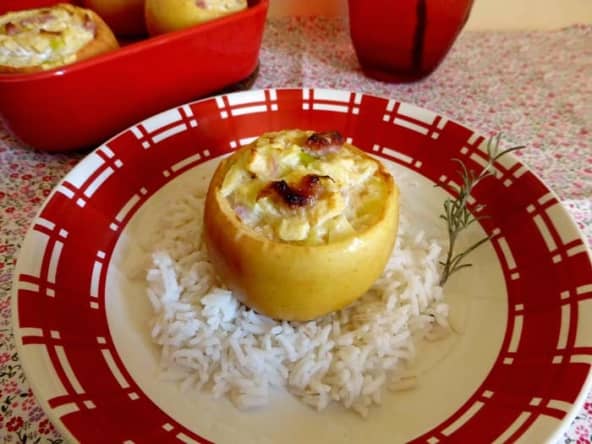 Pommes farcies au chèvre poireau et pancetta