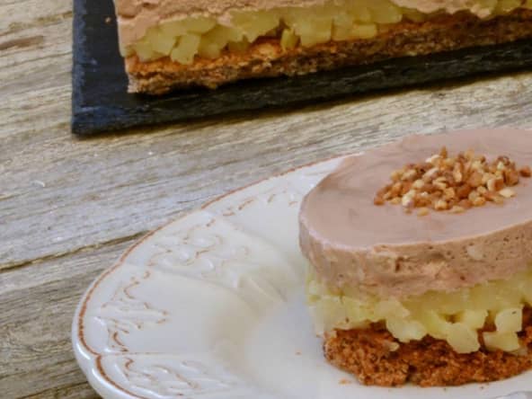 Bavarois Caramélia, pommes et noisettes