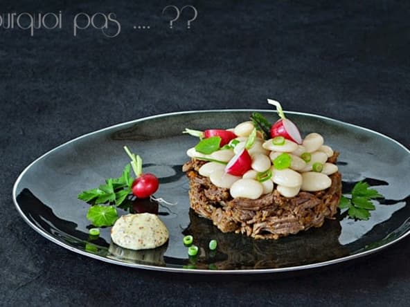 Joue de boeuf mijotée à la Curtius et salade de Haricots Tarbais