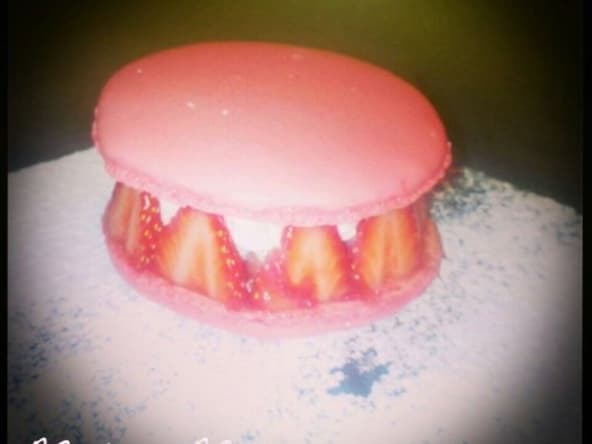 macaron façon fraisier