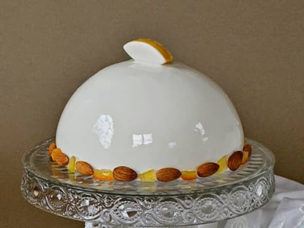 Entremet aux agrumes, parfum calisson spécial fêtes