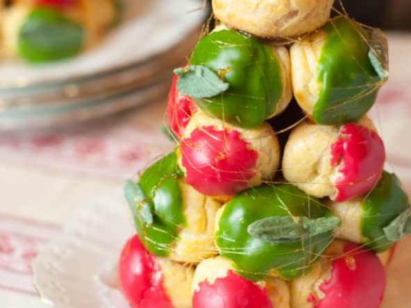 Choux sapin de Noël à la crème pâtissière