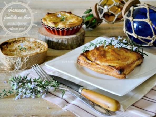 Chausson feuilleté au thon mascarpone et citron