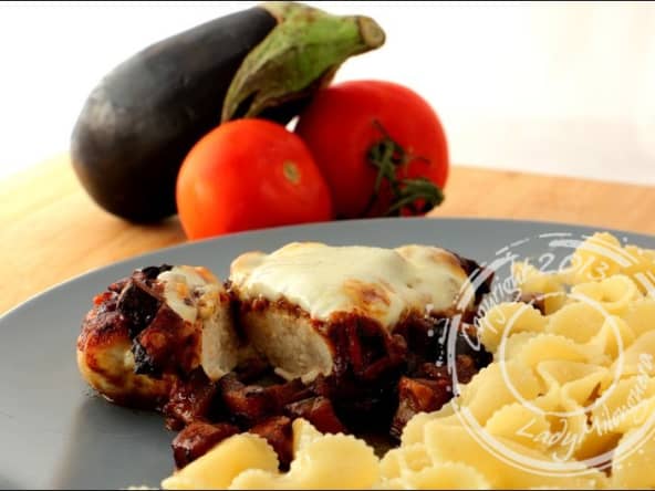 Escalopes gratinées à l’aubergine et mozzarella