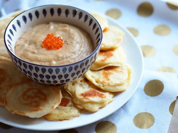 Tarama de cabillaud et blinis faits maison 