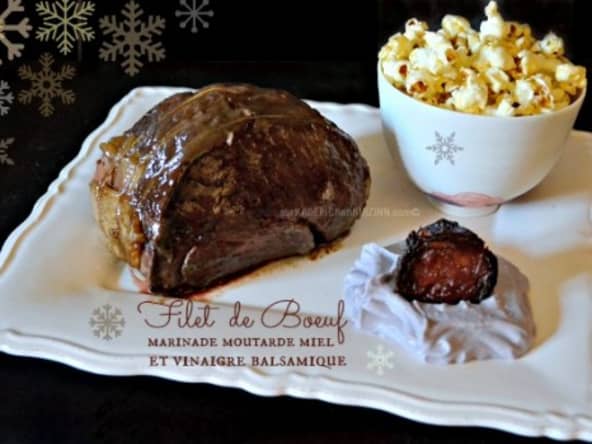 Roti Filet Boeuf enrobé de marinade froide après la cuisson