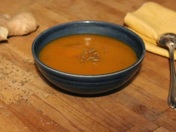 Soupe de potiron, gingembre et cumin