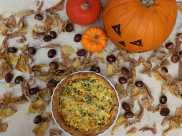 Tarte à la courge, aux oignons doux et à la tomme de montagne