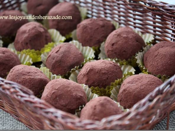 Truffes au chocolat, crème de marron