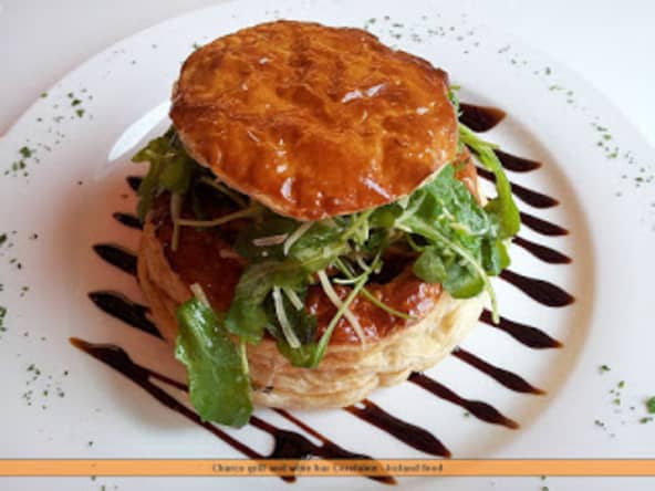 Vol-au vent aux coquilles Saint-Jacques et et sabayon au Sauternes