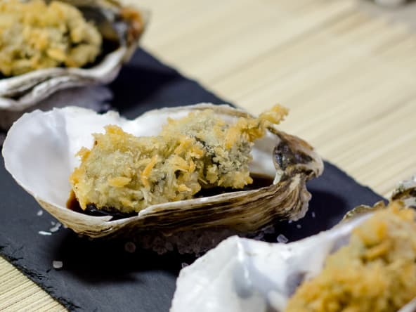 Huîtres panées en beignets sauce Tonkatsu