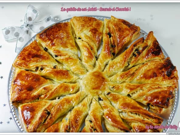 Galette du roi Soleil crème d’amande et pépites de chocolat,
