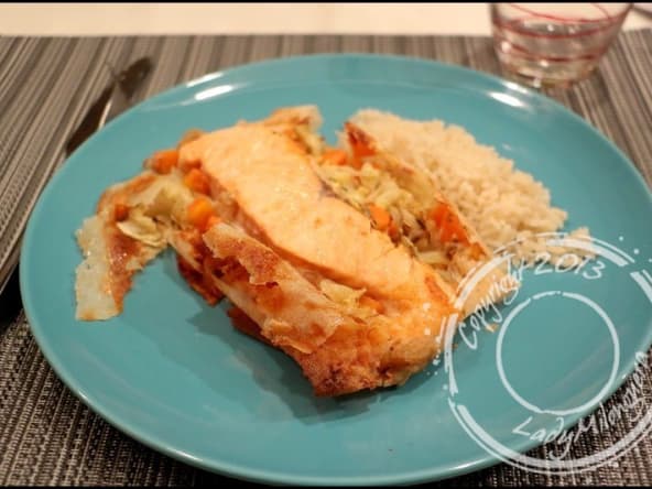 Papillotes de saumon au chou chinois